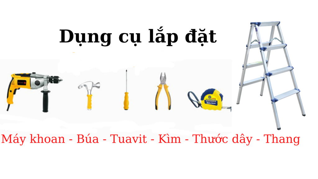 Chuẩn bị dụng cụ cần thiết cho việc lắp giàn phơi quần áo